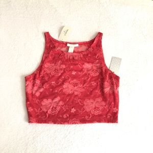 Forever 21 Mesh Cropped Blouse